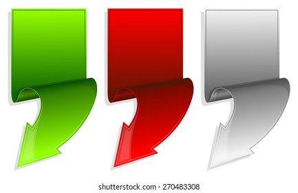 Collection label with arrow in different color