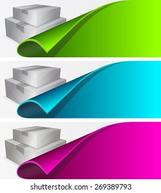 Collection label with curled up edge in different color