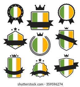 Collection of Label Flag of Ireland