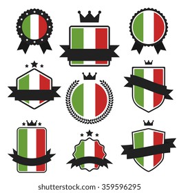 Collection of Label Flag of Italy