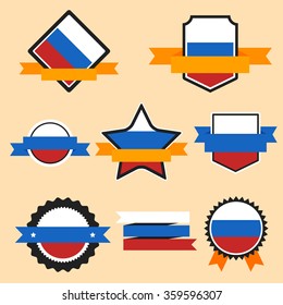 Collection of Label Flag of Russian