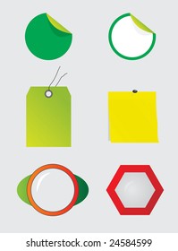 The collection of labels and buttons. Vector illustration