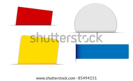 Collection of Labels in Different Shapes on White Background