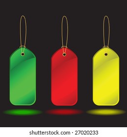 Collection of  labels over black background. Vector illustration