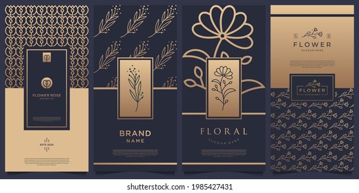 Collection of labels packaging template design. Luxury products for perfume, soap, wine, lotion.
