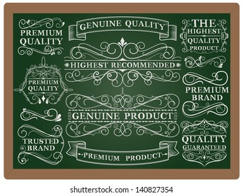 Collection of Labels with retro vintage styled design. Set of calligraphic and typographic elements, frames, vintage labels. Vector.