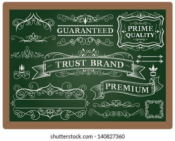 Collection of Labels with retro vintage styled design. Set of calligraphic and typographic elements, frames, vintage labels. Vector.