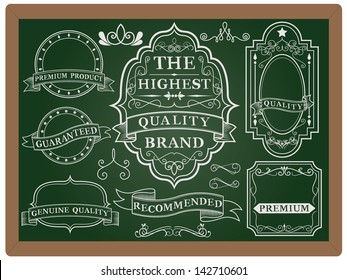Collection of Labels with retro vintage styled design. Set of calligraphic and typographic elements, frames, vintage labels. Vector.