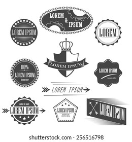 Collection of labels with retro vintage styled design