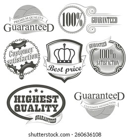 Collection of labels with retro vintage styled design