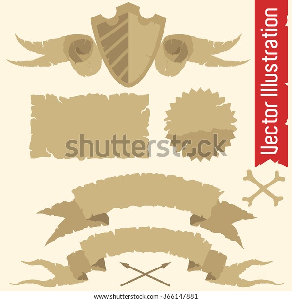 Collection of\
labels and ribbons. Vector\
illustration.