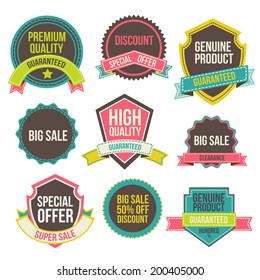 Collection of labels and ribbons.Vector design elements
