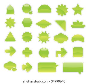 collection of labels and stickers
