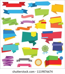 Collection of labels stickers and tags flat design illustration