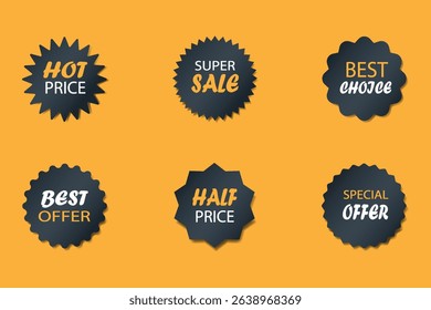 Collection of labels and stickers. Vector illustration