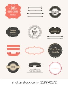 Collection of  Labels and vector element with retro vintage styled design