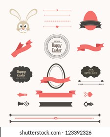 Collection of Labels and vector element with retro vintage styled design