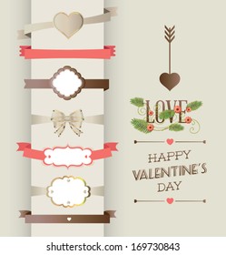 Collection of Labels and vector element with retro vintage styled design. wedding design elements