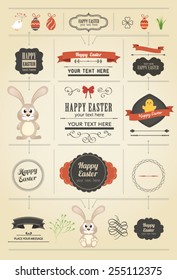 Collection of Labels and vector element with retro vintage styled design