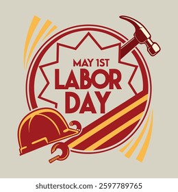 Collection of Labor Day themed illustrations and icons, labor day all elements icon set