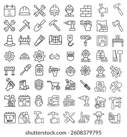 Collection of Labor Day themed illustrations and icons, labor day all elements icon set