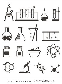 Colección de íconos de laboratorio.