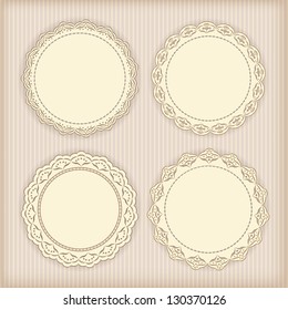 Collection lace frames. Vector illustration.