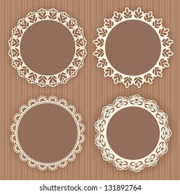 Collection lace frames. Vector illustration.