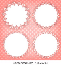 Collection lacy frames. Vector illustration.
