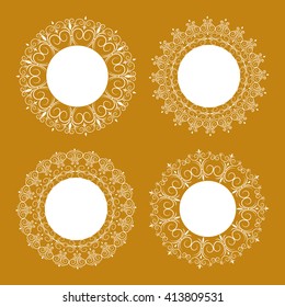 A collection of lacy napkins . They can be used as invitations , labels , svadbnye , birthday and more. Vector illustration .
