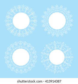 A collection of lacy napkins . They can be used as invitations , labels , svadbnye , birthday and more. Vector illustration .
