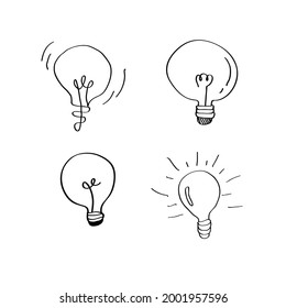 collection of lamp illustrations with a doodle concept
