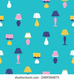 Collection of Lampshade Vector Seamless Pattern illustration Design