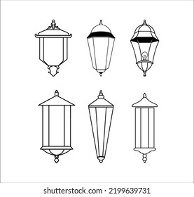 Collection of Lantern Lamp Vector 