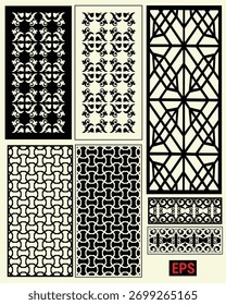Coleção de painéis decorativos de corte a laser com desenhos geométricos e de rolagem Palavras-chave corte a laser