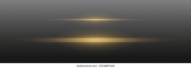 Collection of laser lines and light flares, horizontal flash effect. Vector EPS10