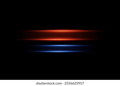 Collection of laser lines, neon light rays effect. On a black background.
