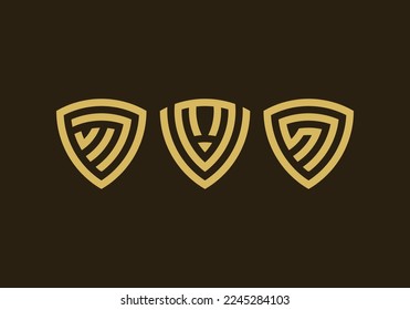Colección de los últimos, únicos, frescos, lujosos y modernos logotipos Emblem