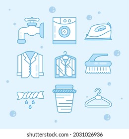 collection of laundry service icons