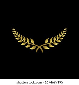 colección de Laurel Leaf rama de la corona dorado logo diseño vectorial ilustración	
