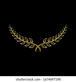 collection of Laurel Leaf crown leaf branch gold logo icon design vector illustration	
