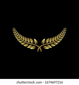 Kollektion von Laurel Leaf Kronenblatt-Zweig Gold Symbol Design Vektorillustration Illustration	
