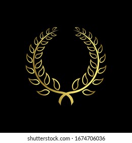collection of Laurel Leaf crown leaf branch gold logo icon design vector illustration
