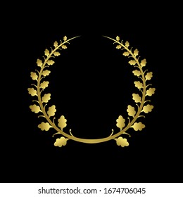 collection of Laurel Leaf crown leaf branch gold logo icon design vector illustration