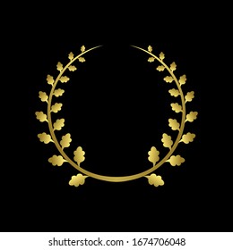 collection of Laurel Leaf crown leaf branch gold logo icon design vector illustration