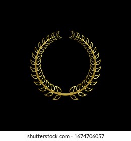 collection of Laurel Leaf crown leaf branch gold logo icon design vector illustration