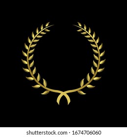 collection of Laurel Leaf crown leaf branch gold logo icon design vector illustration