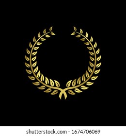 Kollektion von Laurel Leaf Kronenblatt-Zweig Gold Symbol Design Vektorillustration Illustration