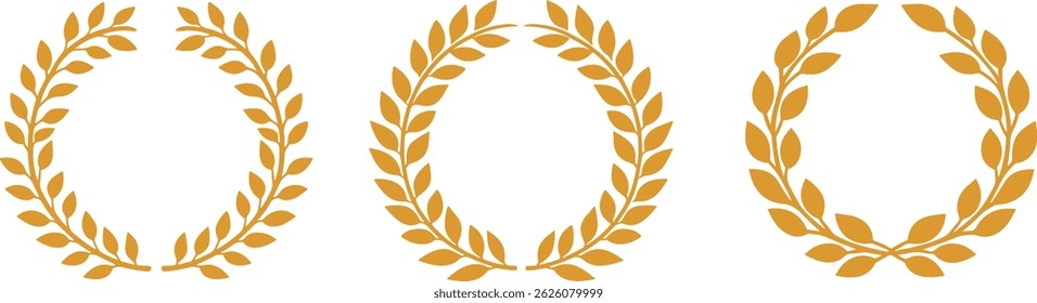 Colección de los iconos de la corona de laurel – Ilustración vectorial