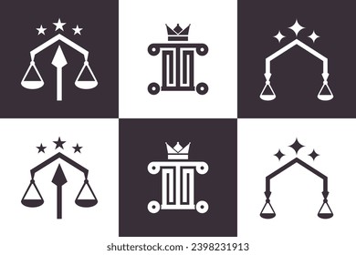 collection of lawyer logo design bundle with creative concept Premium Vector
